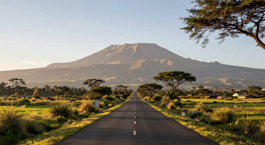 road from Kilimanjaro International Airport to Arusha